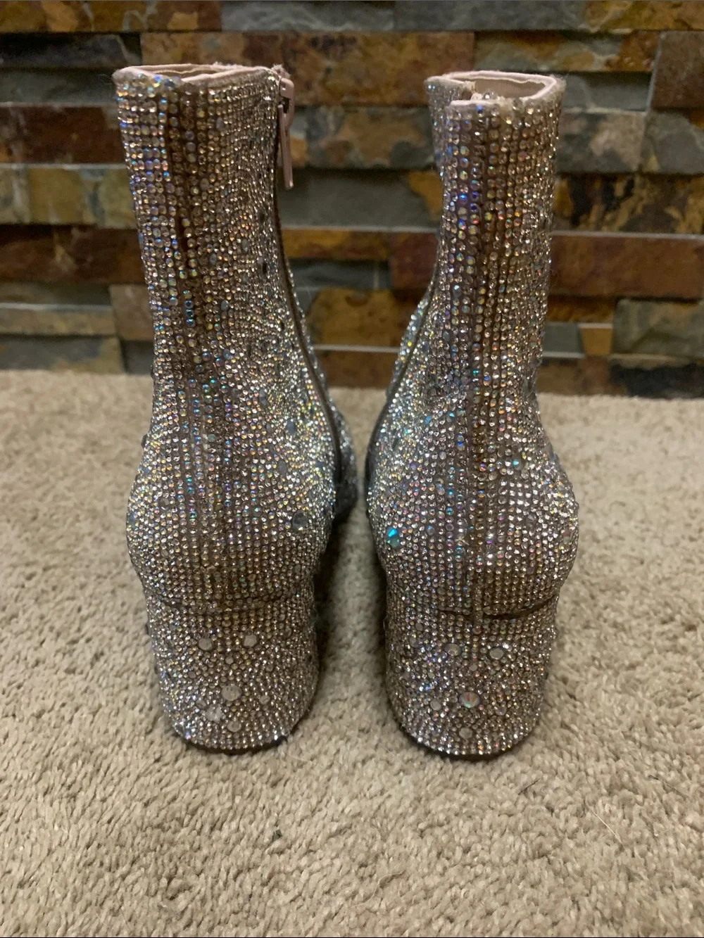 Blue by betsey Johnson 7.5 Crystal Embellished Ankle Booties